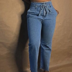 ☀︎ HIGH WAISTED WRAP TIE JEANS ☀︎